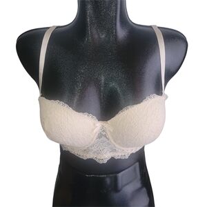 Carisma Cream Lace Underwire Push Up Bra Size 38D